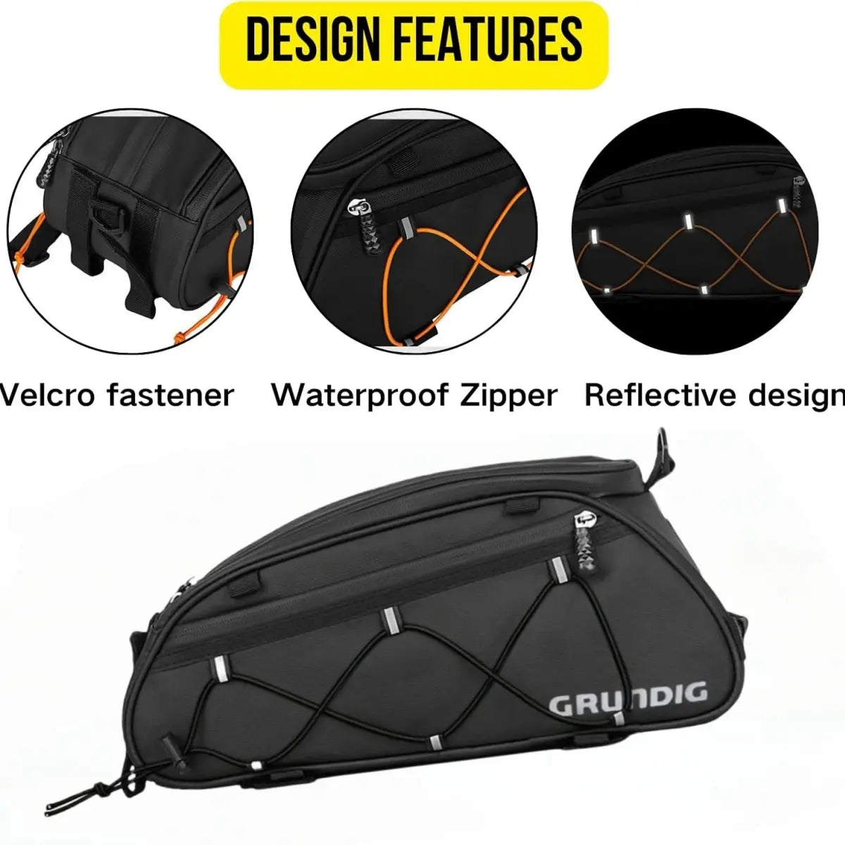 Grundig Fahrrad-Gepäcktasche 8 L – wasserdicht, isoliert, mit Schultergurt und Kühlfach
