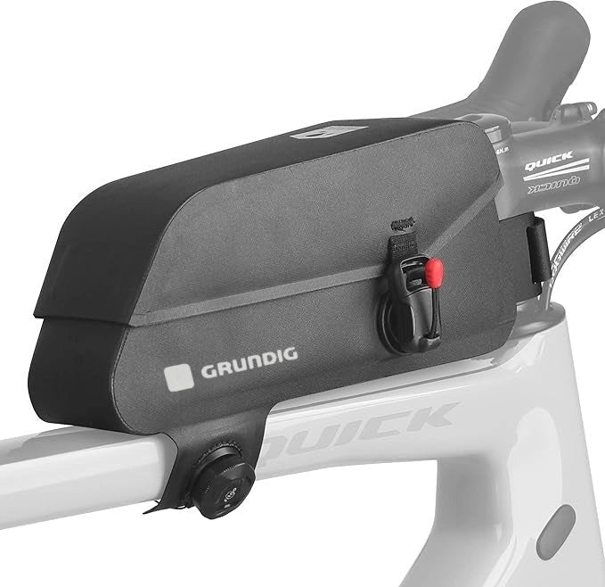 Grundig 1.2L Waterproof Bike Top Tube Bag – Magnetic One-Hand Access & Aero Shape| #Color_Schwarz