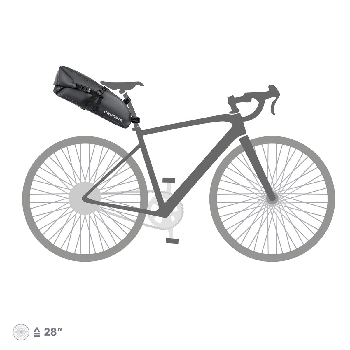Grundig Fahrradsatteltasche – 15 L, wasserdicht, mit Rolltop, ideal für Touren und Pendler