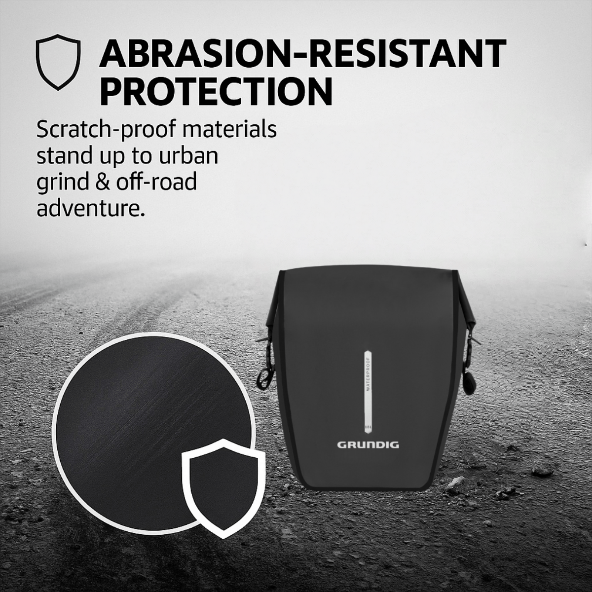 Waterproof Bike Pannier Bag with Roll-Top Closure, Wear-Resistant & Convertible to Shoulder Bag|#Color_Schwarz