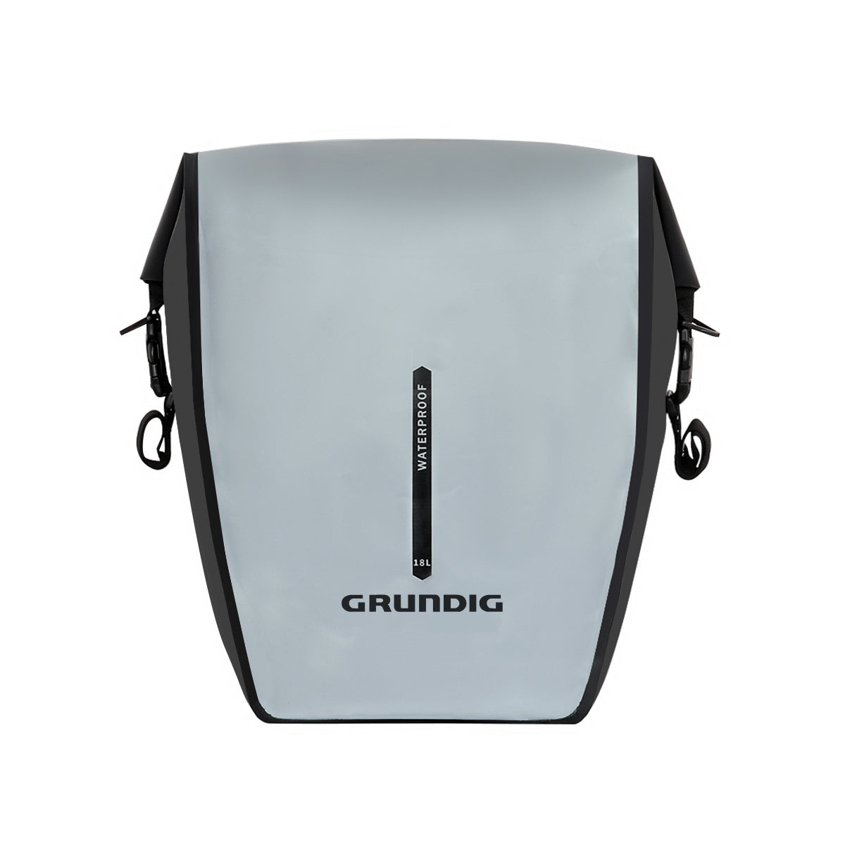 Waterproof Bike Pannier Bag with Roll-Top Closure, Wear-Resistant & Convertible to Shoulder Bag|#Color_Grau