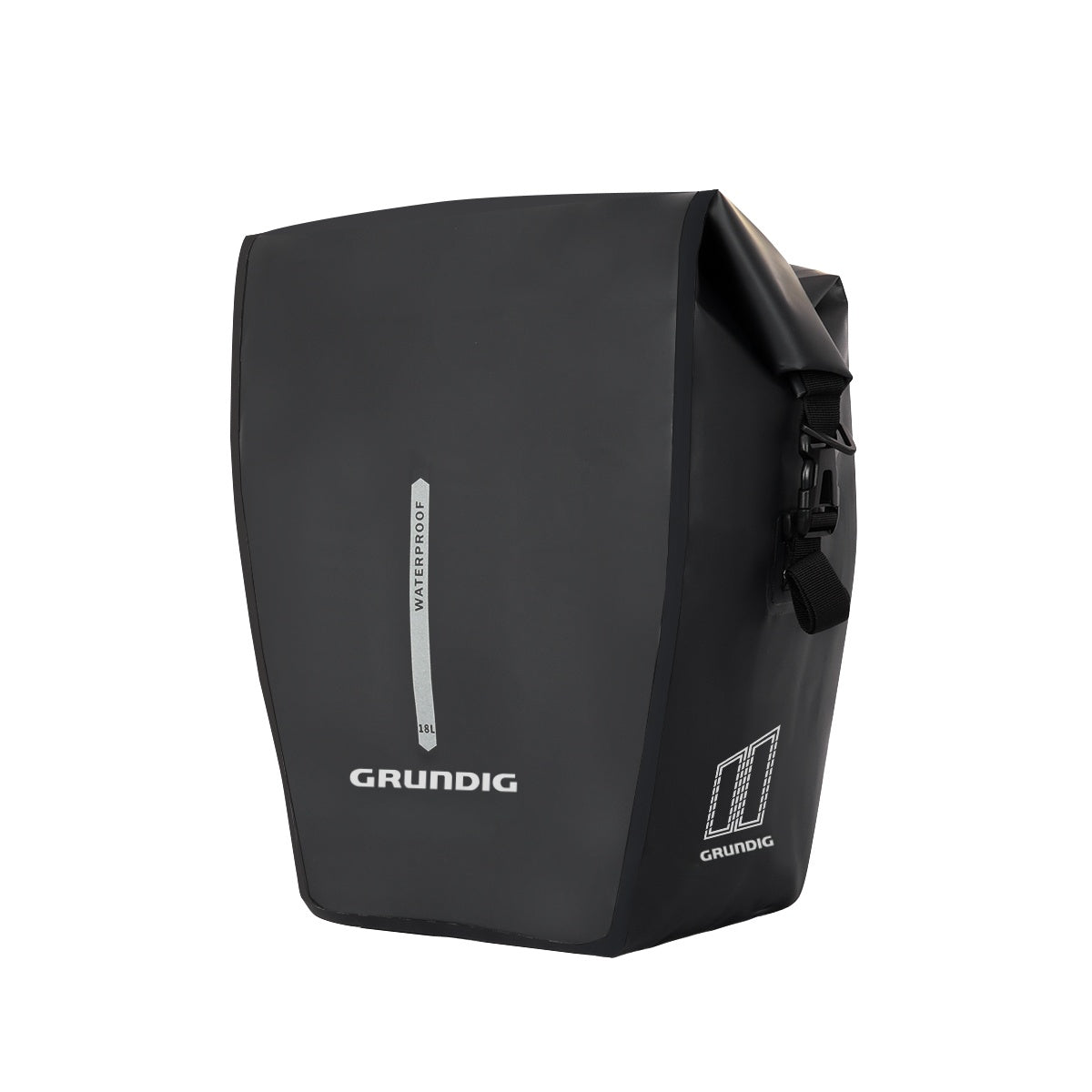 Waterproof Bike Pannier Bag with Roll-Top Closure, Wear-Resistant & Convertible to Shoulder Bag|#Color_BlackBag|#Color_Schwarz