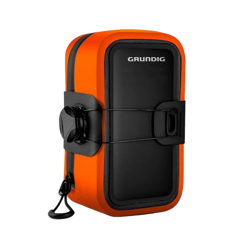 Grundig Self-Locking Waterproof Saddle Bag – Quick & Secure Mount|#Color_Orange