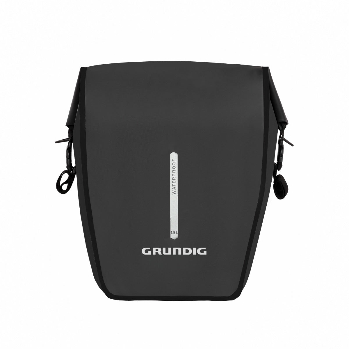 Waterproof Bike Pannier Bag with Roll-Top Closure, Wear-Resistant & Convertible to Shoulder Bag|#Color_Black