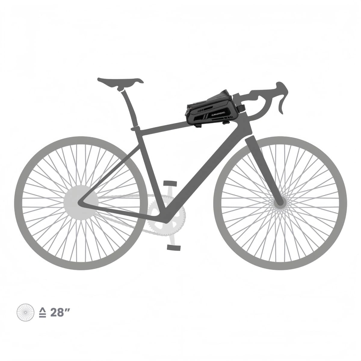 Grundig wasserdichte Fahrrad-Rahmentasche 1,5 l – stabil, stoßfest, Touchscreen-fähig