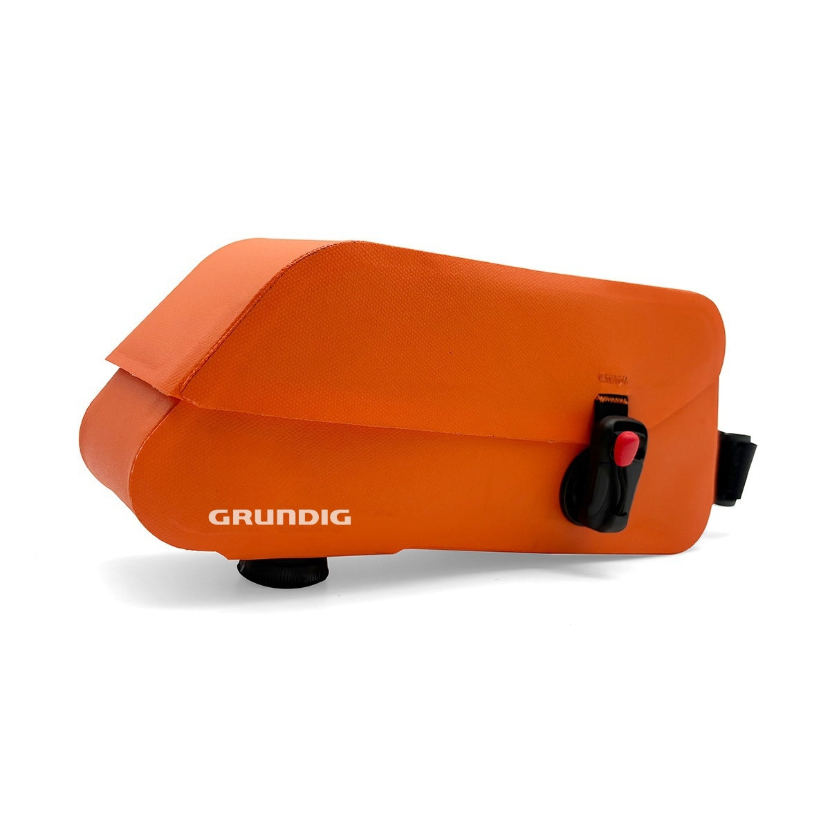 Side view of Orange Waterproof Bike Top Tube Bag with Magnetic Flap – Bright and durable cycling accessory for outdoor rides|#Color_Orange